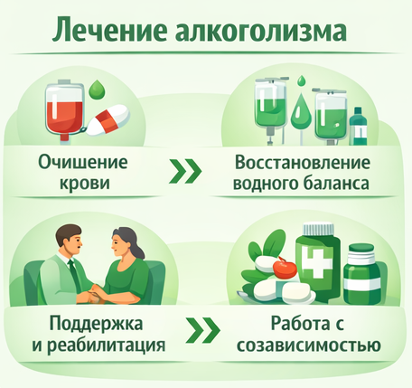 лечение алкоголизма в Каменске-Шахтинском этапы